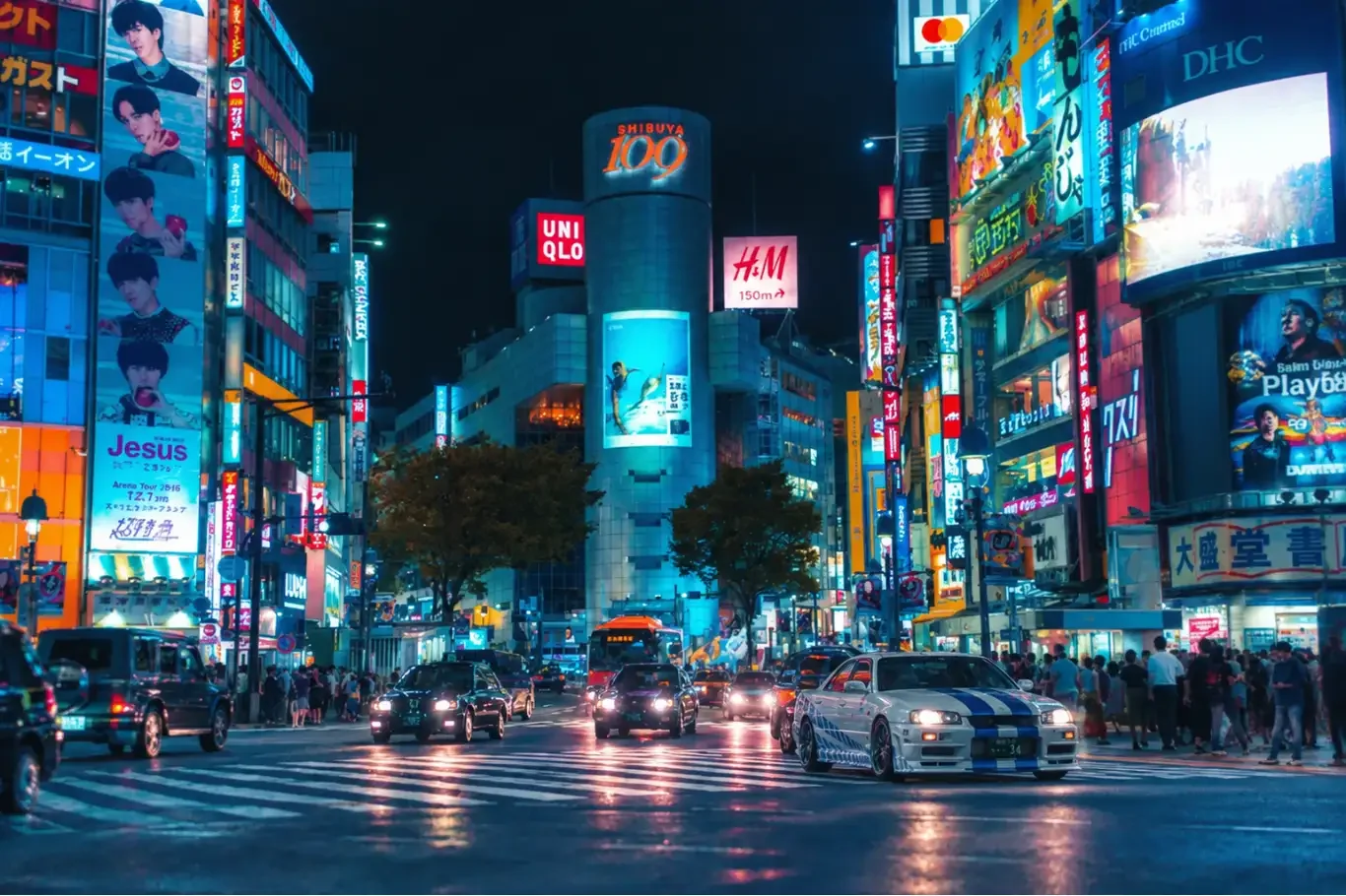 Shibuya Crossing at night